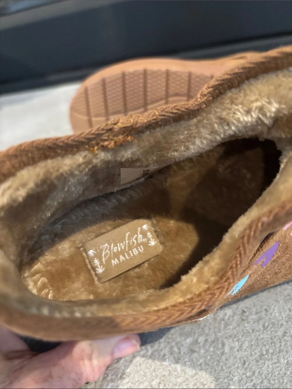 Blowfish Malibu Cedar bootie,microsuede upper, faux shearling lining,slip on